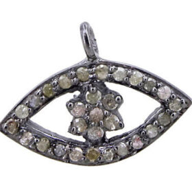 vintage pendant 0.75 Tcw  Rose Cut Diamond 925 Sterling Silver vintage art deco jewelry