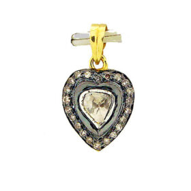 silver pendant 0.4 Tcw  Rose Cut Diamond 925 Sterling Silver vintage diamond jewelry