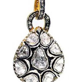 sterling silver pendants 0.85 Tcw  Rose Cut Diamond 925 Sterling Silver vintage art deco jewelry