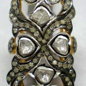 rose cut rings 2 Tcw  Rose Cut Diamond 925 Sterling Silver victorian jewelry