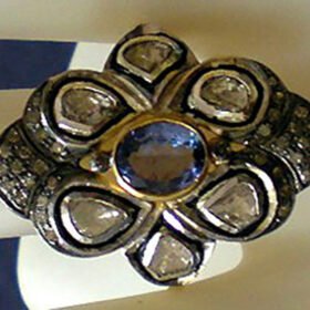 vintage rings 1.98 Tcw Amethyst Rose Cut Diamond 925 Sterling Silver vintage style jewelry