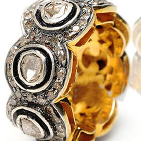 uncut ring 2 Tcw  Rose Cut Diamond 925 Sterling Silver victorian jewelry