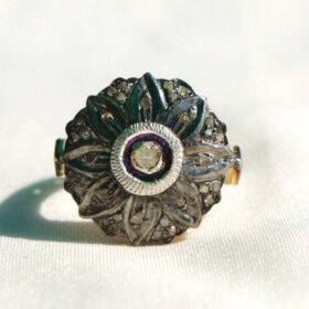polki rings 1.15 Tcw  Rose Cut Diamond 925 Sterling Silver victorian jewelry