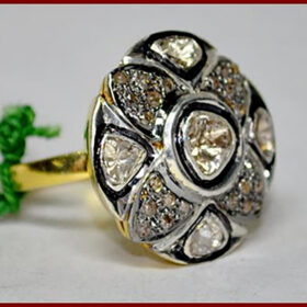 vintage rings 1 Tcw  Rose Cut Diamond 925 Sterling Silver art deco jewelry