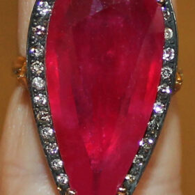 vintage engagement rings 4.2 Tcw Ruby Rose Cut Diamond 925 Sterling Silver victorian jewelry