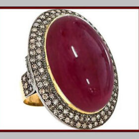 vintage engagement rings 6.24 Tcw Ruby Rose Cut Diamond 925 Sterling Silver vintage diamond jewelry