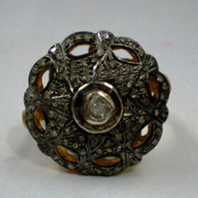 vintage engagement rings 1.3 Tcw  Rose Cut Diamond 925 Sterling Silver vintage diamond jewelry