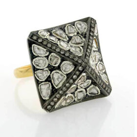 polki rings 2.7 Tcw  Rose Cut Diamond 925 Sterling Silver art deco jewelry