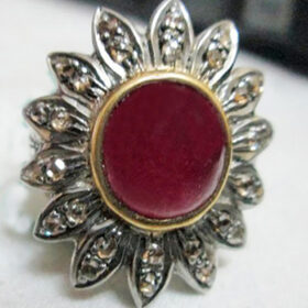 vintage rings 2.98 Tcw Ruby Rose Cut Diamond 925 Sterling Silver antique vintage jewelry