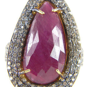 vintage rings 4.2 Tcw Ruby Rose Cut Diamond 925 Sterling Silver vintage diamond jewelry