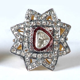 rose cut rings 1.75 Tcw  Rose Cut Diamond 925 Sterling Silver vintage jewelry