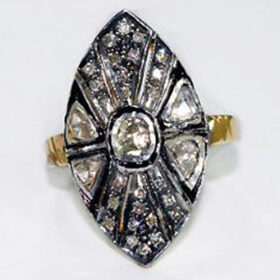 rose cut rings 0.64 Tcw  Rose Cut Diamond 925 Sterling Silver vintage style jewelry