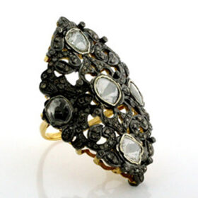 vintage engagement rings 1.75 Tcw  Rose Cut Diamond 925 Sterling Silver vintage diamond jewelry