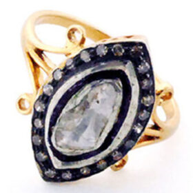 vintage rings 0.61 Tcw  Rose Cut Diamond 925 Sterling Silver art deco jewelry