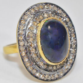 victorian rings 4.51 Tcw Sapphire Rose Cut Diamond 925 Sterling Silver vintage diamond jewelry