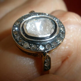 vintage engagement rings 1.31 Tcw  Rose Cut Diamond 925 Sterling Silver vintage art deco jewelry