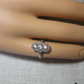 rose cut rings 0.65 Tcw  Rose Cut Diamond 925 Sterling Silver vintage art deco jewelry