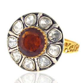 antique rings 2.9 Tcw Ruby Rose Cut Diamond 925 Sterling Silver vintage diamond jewelry