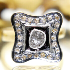 antique rings 0.65 Tcw  Rose Cut Diamond 925 Sterling Silver fine antique jewelry