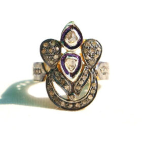 victorian rings 0.95 Tcw  Rose Cut Diamond 925 Sterling Silver vintage diamond jewelry