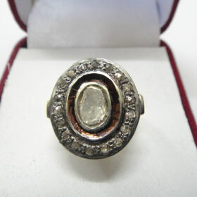 vintage rings 0.6 Tcw  Rose Cut Diamond 925 Sterling Silver victorian jewelry