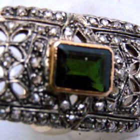 vintage engagement rings 1.72 Tcw Emerald Rose Cut Diamond 925 Sterling Silver victorian jewelry