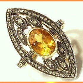 victorian rings 2.6 Tcw Topaz Rose Cut Diamond 925 Sterling Silver vintage art deco jewelry