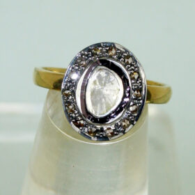 vintage engagement rings 0.46 Tcw  Rose Cut Diamond 925 Sterling Silver vintage art deco jewelry