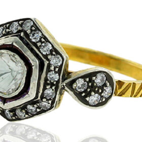 vintage rings 0.72 Tcw  Rose Cut Diamond 925 Sterling Silver victorian jewelry