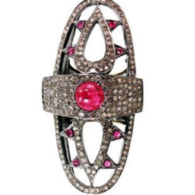 victorian rings 2.15 Tcw Ruby Rose Cut Diamond 925 Sterling Silver vintage style jewelry