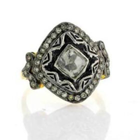 rose cut rings 1 Tcw  Rose Cut Diamond 925 Sterling Silver vintage diamond jewelry