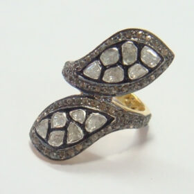 uncut ring 2.1 Tcw  Rose Cut Diamond 925 Sterling Silver victorian jewelry