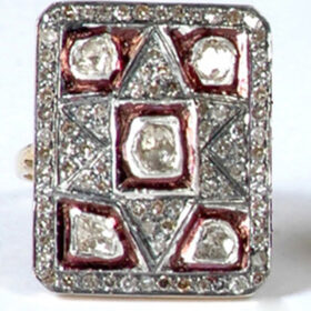 antique rings 2 Tcw  Rose Cut Diamond 925 Sterling Silver fine antique jewelry