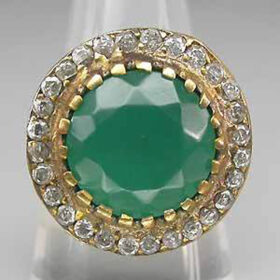 uncut ring 3.6 Tcw Emerald Rose Cut Diamond 925 Sterling Silver art deco jewelry