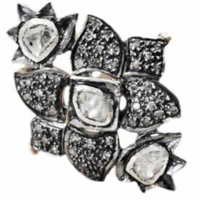 rose cut rings 0.84 Tcw  Rose Cut Diamond 925 Sterling Silver art deco jewelry