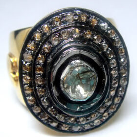 vintage rings 1.5 Tcw  Rose Cut Diamond 925 Sterling Silver vintage art deco jewelry