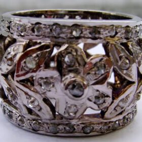 vintage engagement rings 1.5 Tcw  Rose Cut Diamond 925 Sterling Silver art deco jewelry