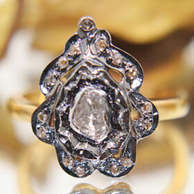 vintage engagement rings 0.5 Tcw  Rose Cut Diamond 925 Sterling Silver antique vintage jewelry