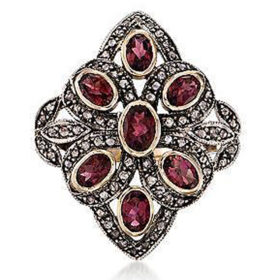 polki rings 6.4 Tcw Ruby Rose Cut Diamond 925 Sterling Silver antique vintage jewelry