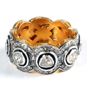 rose cut rings 2.76 Tcw  Rose Cut Diamond 925 Sterling Silver vintage diamond jewelry