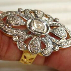 antique rings 1.6 Tcw  Rose Cut Diamond 925 Sterling Silver vintage style jewelry