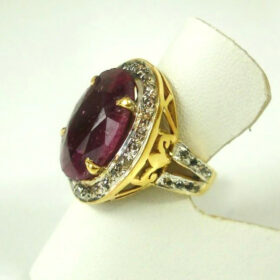 vintage engagement rings 4.15 Tcw Ruby Rose Cut Diamond 925 Sterling Silver vintage art deco jewelry