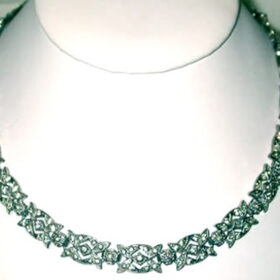 antique necklace 6.5 Tcw  Rose Cut Diamond 925 Sterling Silver victorian jewelry