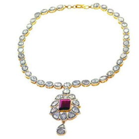 rose cut diamond necklace 15 Tcw Ruby Rose Cut Diamond 925 Sterling Silver vintage diamond jewelry