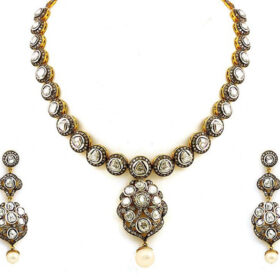 rose cut diamond necklace 20.6 Tcw Pearl Rose Cut Diamond 925 Sterling Silver vintage diamond jewelry