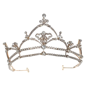 Bridal Crown 350 Pcs Cubic Zirconia Diamond 70 Gms 925 Sterling Silver