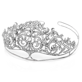 wedding Crown 500 Pcs Cubic Zirconia Diamond 90 Gms 925 Sterling Silver