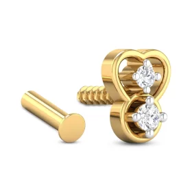 BrillianceBloom Diamond Nose Pin In 14Kt Yellow Gold (0.726 gram) with Diamonds (0.04 Ct)