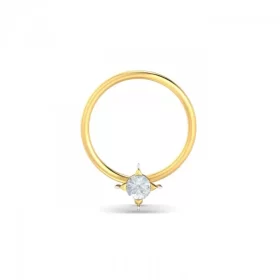 ShimmerBloom Diamond Nose Pin In 14Kt Yellow Gold (0.25 gram) with Diamonds (0.05 Ct)