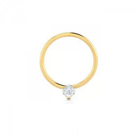 SparkleSway Diamond Nose Pin In 14Kt Yellow Gold (0.15 gram) with Diamonds (0.03 Ct)